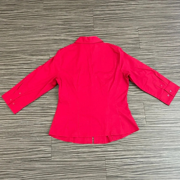 WOMEN'S RIDERS BY LEE TOP BLOUSE SHIRT Size S Stretch 3/4 SLEEVE Buttons - Picture 4 of 8